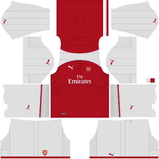Dream League Soccer Arsenal Kit & Logo 2017-2018 {Arsenal DLS Kits}