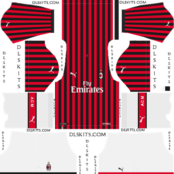 AC Milan Home Kit 2019-2020 - DLS 19 Kits - Dream League Soccer Kits URL