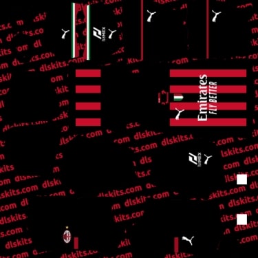 AC Milan Home Dream League Soccer Kits 2022-23