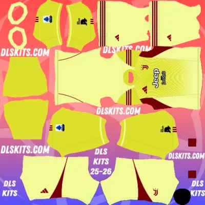 Juventus 2025-26 Dream League Soccer Kits For DLS 25 Serie A/UEFA Juventus Goalkeeper Third DLS Kits FC 2025-26 for Dream League Soccer Game