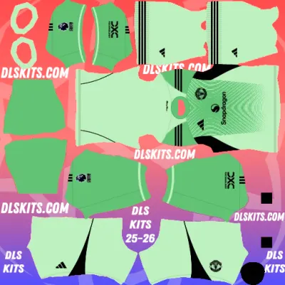 Goalkeeper Third Manchester United 2025-26 Dream League Soccer Kits DLS 25 and Logo