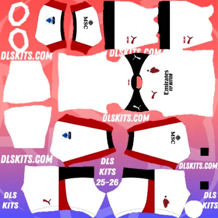 AC Milan 2025-26 Away Kit Dream League Soccer DLS Kits 25