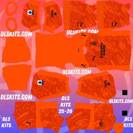 AC Milan 2025-26 Goalkeeper Away Kit Dream League Soccer DLS 25 Kits
