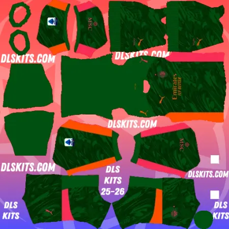 AC Milan 2025-26 Goalkeeper Third Kit Dream League Soccer DLS 25 Kits