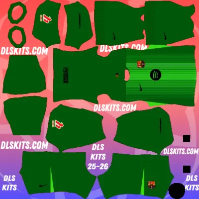 Barcelona FC 2025-26 Dream League Soccer Kits For DLS 25 Barcelona 2025-26 Goalkeeper Home DLS Kits URL for Dream League Soccer