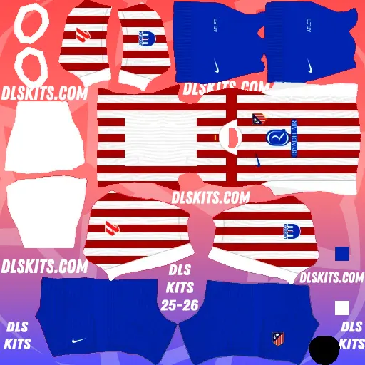 Atletico de Madrid 2025-26 Dream League Soccer Kits For DLS 25