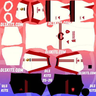 Away Liverpool FC 2025-26 Kit for Dream League Soccer DLS Kits 25