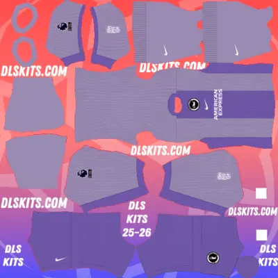 Brighton & Hove Albion 2025-26 Dream League Soccer Kits For DLS 25 Brighton 2025-26 Away DLS Kits 25 for Dream League Soccer 2025