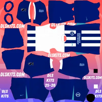 Brighton & Hove Albion 2025-26 Dream League Soccer Kits For DLS 25 Home Brighton 2025-26 Dream League Soccer Kits For DLS 25