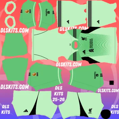 Liverpool FC 2025-26 Goalkeeper Away DLS Kit 2025 for Dream League Soccer