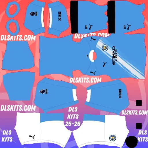 Manchester City 2025-26 Dream League Soccer Kits For DLS 25