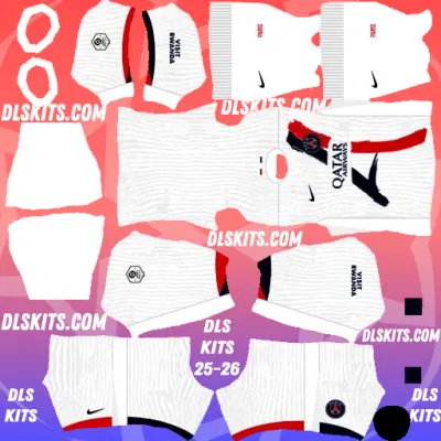 PSG 2025-26 Away Kits for DLS 2025
