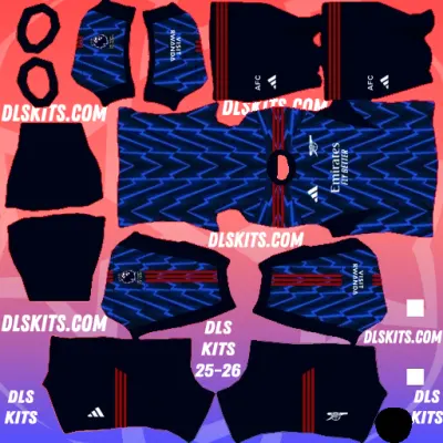 Arsenal Away Kit 2025-26 Premier League for Dream League Soccer Kits DLS 25