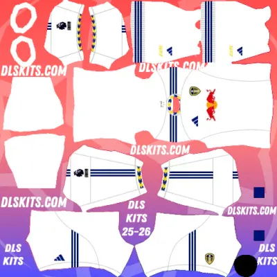 Leeds United 2025-26 Dream League Soccer Kits For DLS 25 Leeds United Home 2025-26 Dream League Soccer Kits for DLS 25