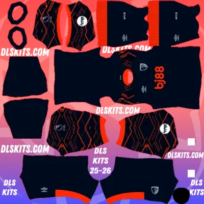 AFC Bournemouth 2025-26 Dream League Soccer Kits DLS 25 AFC Bournemouth Kit 2025-26 Goalkeeper Third Dream League Soccer Kits URL