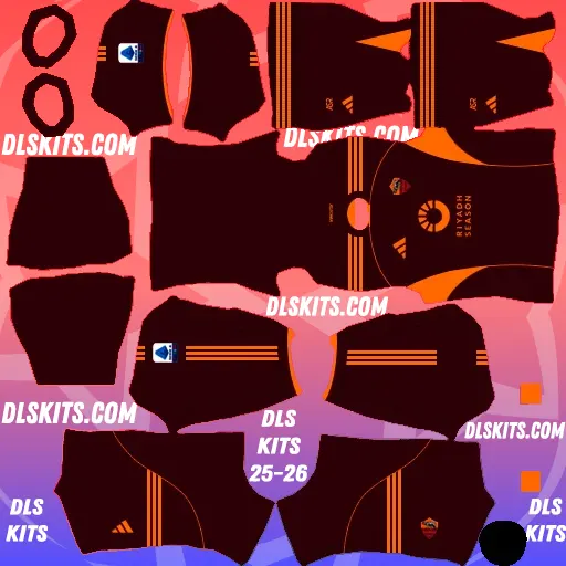 AS Roma 2025-26 Dream League Soccer Kits DLS 25