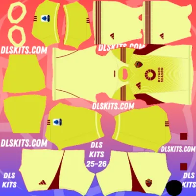 Goalkeeper Away AS Roma Kit 2025-26 Dream League Soccer Kits URL