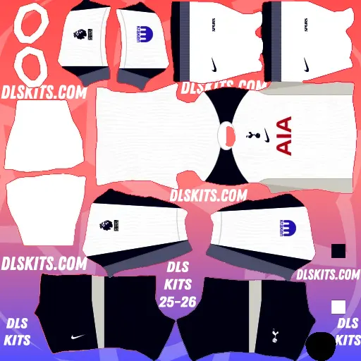 Tottenham Premier League 2025-26 Dream League Soccer Kits DLS 25