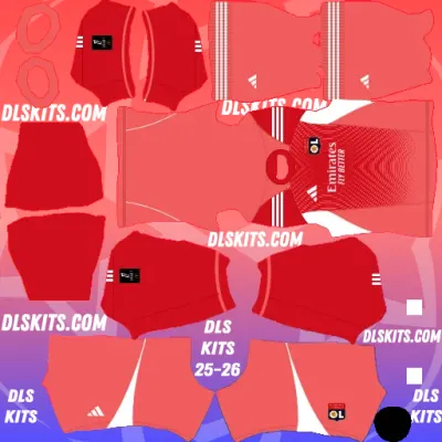 Goalkeeper tHIRD Olympique Lyonnais 2025 Dream League Soccer Kits DLS 2026