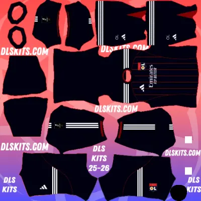 Olympique Lyonnais 2025 Away DLS Kit for Dream League Soccer 2026
