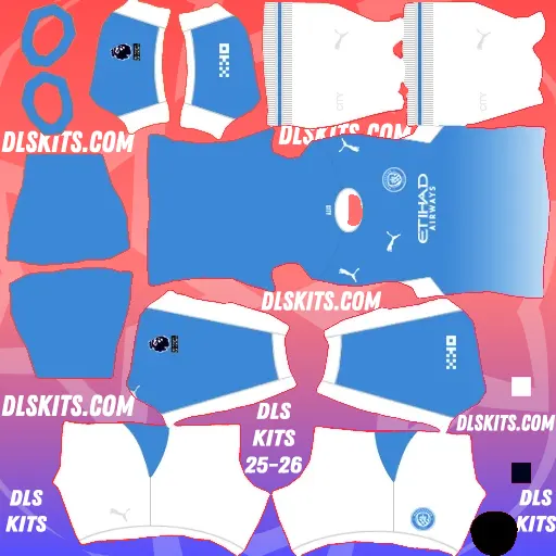 Dream League Soccer Kits & Logos 2026-2027 - DLS Kits URL Manchester City 2026-27 Dream League Soccer Kits for DLS 26 Kits