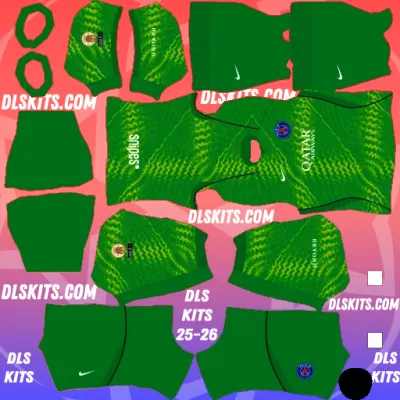Paris Saint Germain PSG 2026-27 Dream League Soccer Kits for DLS 26 Goalkeeper Away Paris Saint Germain PSG 2026-27 Dream League Soccer Kits for DLS 26