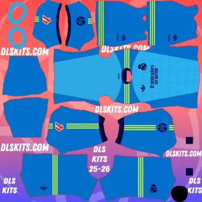 Goalkeeper Away Real Madrid 2026-27 Dream League Soccer Kits For DLS 26 Kits