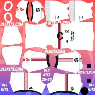 Real Madrid 2026-27 Dream League Soccer Kits For DLS 26 Home Real Madrid 2026-27 Dream League Soccer Kits For DLS 26 Kits