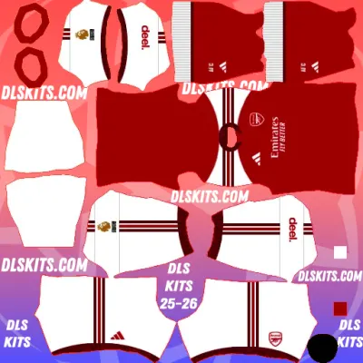 Arsenal FC 2026-27 Dream League Soccer Kits 512×512 For DLS 26 Home Arsenal 2026 DLS Kits 26 for Dream League Soccer Android Game