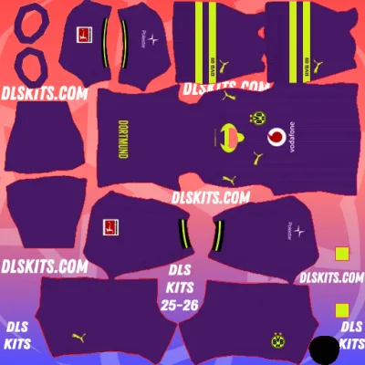 Borussia Dortmund Away Kit 2026-27 Dream League Soccer Kits