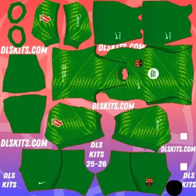 Goalkeeper Home Barcelona 2026-27 DLS Kits for Dream League Soccer